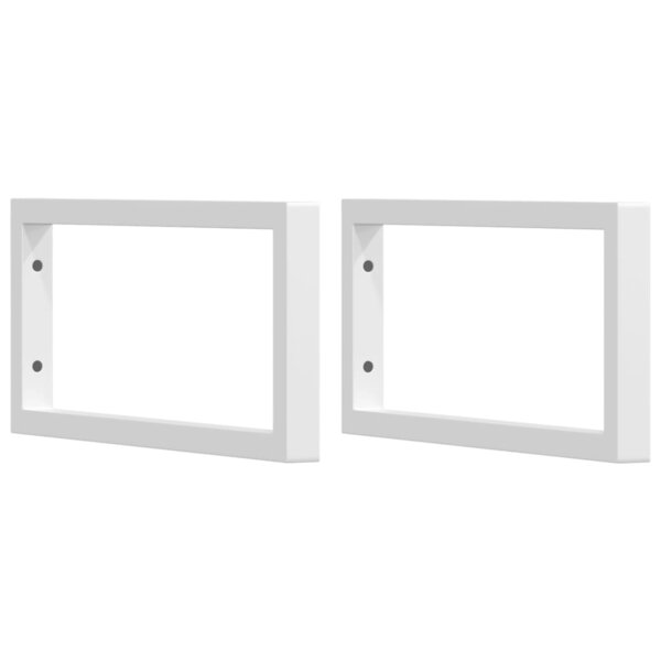 vidaXL Supports d'étagères pour lavabo 2 Pièces blanc rectangulaire acier