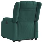 vidaXL Fauteuil inclinable de massage Vert foncé Tissu