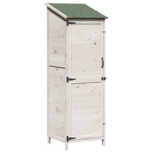 vidaXL Abri de jardin Blanc 59 5 x 56 x 176 5 cm Bois de Sapin Massif