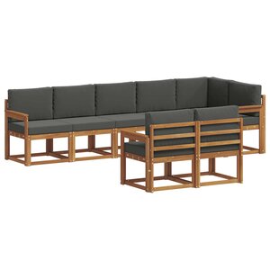 vidaXL Ensemble de canapés d'extérieur 8 pc Naturel et Anthracite