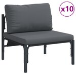 vidaXL Ensemble de canapé de jardin 13 Pièces Anthracite Acier