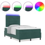 vidaXL Lit à ressorts avec matelas Vert foncé 120 x 200 cm Velours