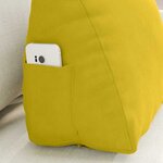 vidaXL Coussin de Dos Jaune 45 x 20 x 35 cm Tissu en velours côtelé