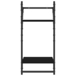 vidaXL Étagères murales à 2 niveaux avec barres 2 Pièces noir 30x25x65 cm