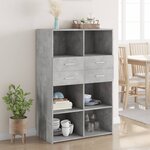 vidaXL Buffet haut gris béton 80x42 5x124 cm bois d'ingénierie