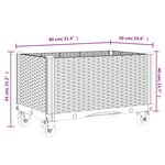 vidaXL Jardinière à roulettes gris 80x50x54 cm PP