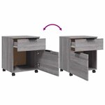 vidaXL Classeur mobile avec roues Sonoma gris 45x38x54 cm Bois