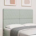 vidaXL Tête de Lit en Velours Argyle Manuel Gris clair 140 cm Velours