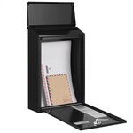 Boîte aux lettres murale moderne avec fenêtres de visualisation plaque signalétique serrure avec noyau en cuivre facile à installer noir 12_0001899