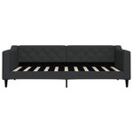 vidaXL Lit de jour avec gigogne et tiroirs noir 90x190 cm tissu
