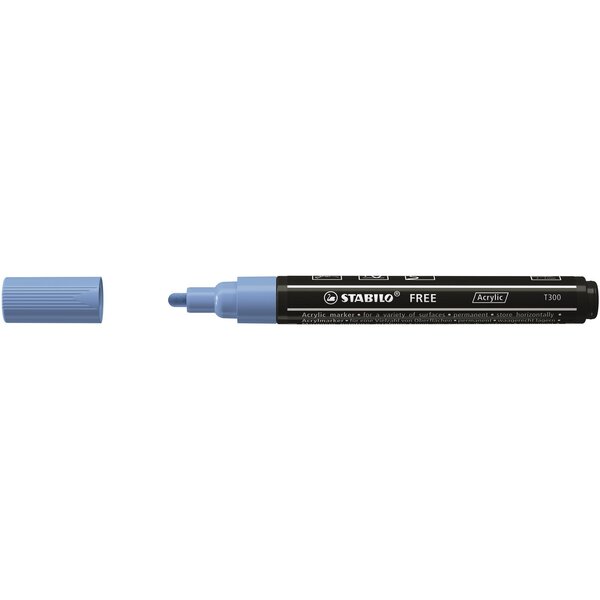 Marqueur pointe moyenne FREE acrylic T300 bleu cobalt STABILO
