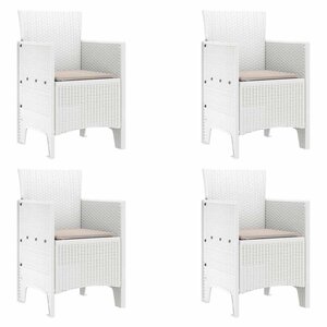 vidaXL Chaise de jardin 4 pc Blanc Polypropylène
