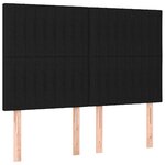 vidaXL Sommier à lattes de lit avec matelas Noir 140x190 cm Tissu