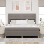 vidaXL Lit à ressorts avec bandes LED Taupe 180 x 200 cm tissu