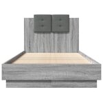 vidaXL Cadre de lit avec tête de lit sonoma gris 75x190 cm