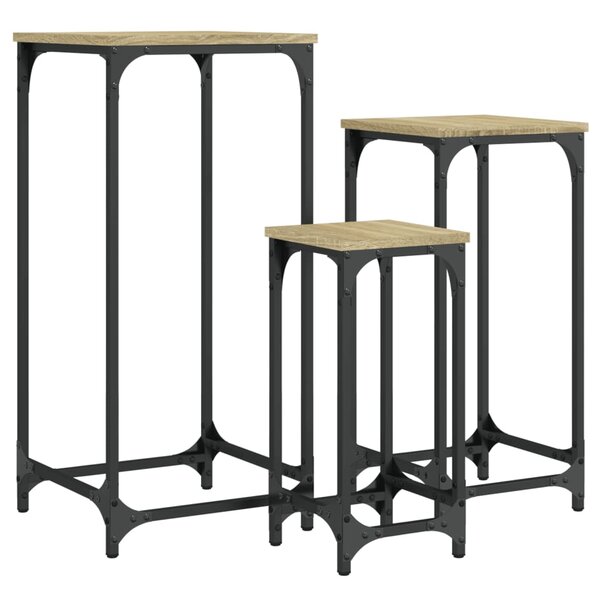vidaXL Tables d’appoint gigognes 3 Pièces chêne sonoma bois d'ingénierie
