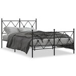 vidaXL Cadre de lit métal sans matelas avec pied de lit noir 120x190cm
