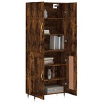 vidaXL Buffet haut Chêne fumé 69 5x34x180 cm Bois d'ingénierie