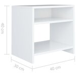vidaXL Tables de chevet 2 Pièces Blanc 40x30x40 cm Bois d'ingénierie
