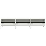 vidaXL Meuble TV blanc 202x39x43 5 cm acier laminé à froid