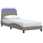 vidaXL Cadre de lit sans matelas taupe 90x200 cm tissu