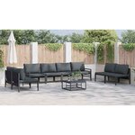 vidaXL Ensemble de canapé de jardin 8 Pièces Anthracite Acier