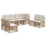 vidaXL Ensemble de canapés d'extérieur Naturel Polyester