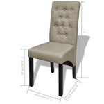 Vidaxl chaises à manger lot de 4 beige tissu