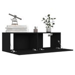 vidaXL Ensemble de meubles TV 8 Pièces Noir Bois d'ingénierie