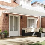 vidaXL Auvent Rétractable Blanc 500 × 300 cm Tissu et Métal