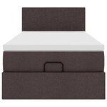 vidaXL Lit ottoman avec matelas marron foncé 100x200 cm tissu