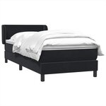 vidaXL Sommier à lattes de lit avec matelas noir 90x210 cm velours
