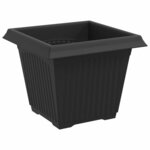 vidaXL Pot de Fleurs Carré 6 Pièces Noir 20 x 20 x 16 cm Plastique