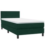 vidaXL Sommier à lattes de lit et matelas et LED vert foncé 80x220 cm velours