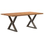 vidaXL Table à manger avec bord vivant 180x100x74 cm bois massif chêne