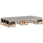 vidaXL Ensemble de canapés d'extérieur 11 Pièces Naturel et gris clair