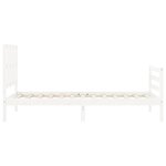 vidaXL Cadre de lit avec tête de lit blanc petit simple bois massif