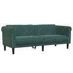 vidaXL Ensemble de canapés 3 Pièces vert foncé velours