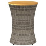 vidaXL Table d'appoint de jardin forme tambour gris rotin bois massif