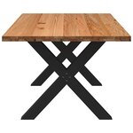 vidaXL Table à manger marron clair bois de chêne massif rectangulaire