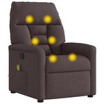 vidaXL Fauteuil de massage inclinable Marron foncé Tissu