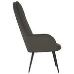 vidaXL Chaise de relaxation Gris foncé Velours