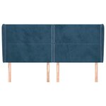 vidaXL Tête de lit avec oreilles Bleu foncé 163x23x118/128 cm Velours