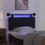 vidaXL Tête de lit suspendue Avec lumière LED Noir Tissu