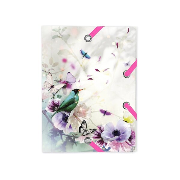 Chacha : Chemise à élastiques 3 rabats - 12x16cm - Printemps Oiseau