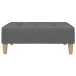 vidaXL Canapé-lit à 2 places avec repose-pied gris foncé tissu