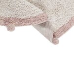 Tapis coton rond lavable Bubbly Nude à pompons Ø 120 cm