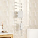 vidaXL Porte-serviette Blanc 24x12x96 cm Acier