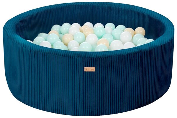 Piscine à balles en velours côtelé avec 300 balles  diamètre env. 90 cm  bleu marine