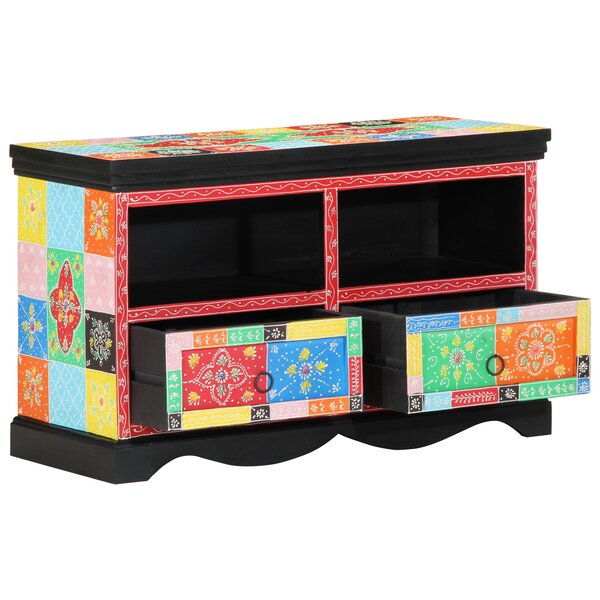 Meuble TV vidaXL Multicolore 80x35x50 cm en bois de mangue
